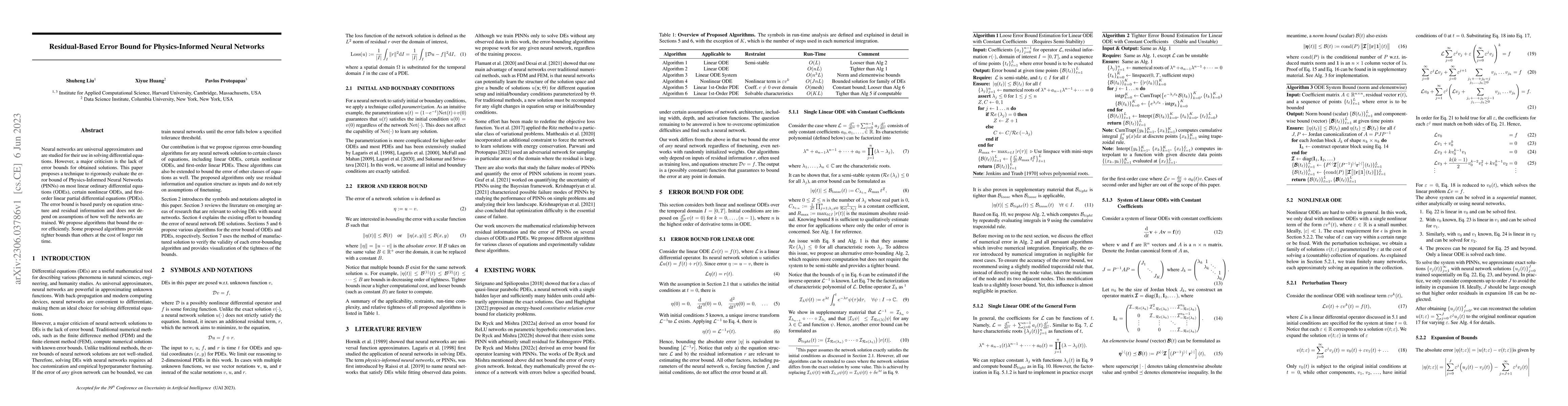 Thumbnail for Residual-based error bound for physics-informed neural networks