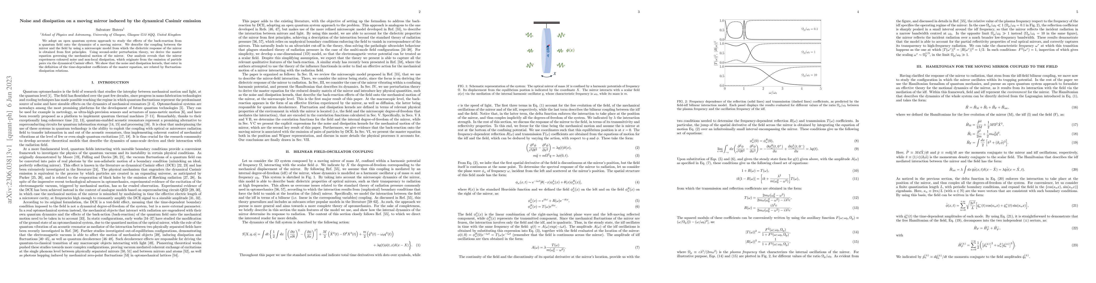 Thumbnail for Noise and dissipation on a moving mirror induced by the dynamical
  Casimir emission