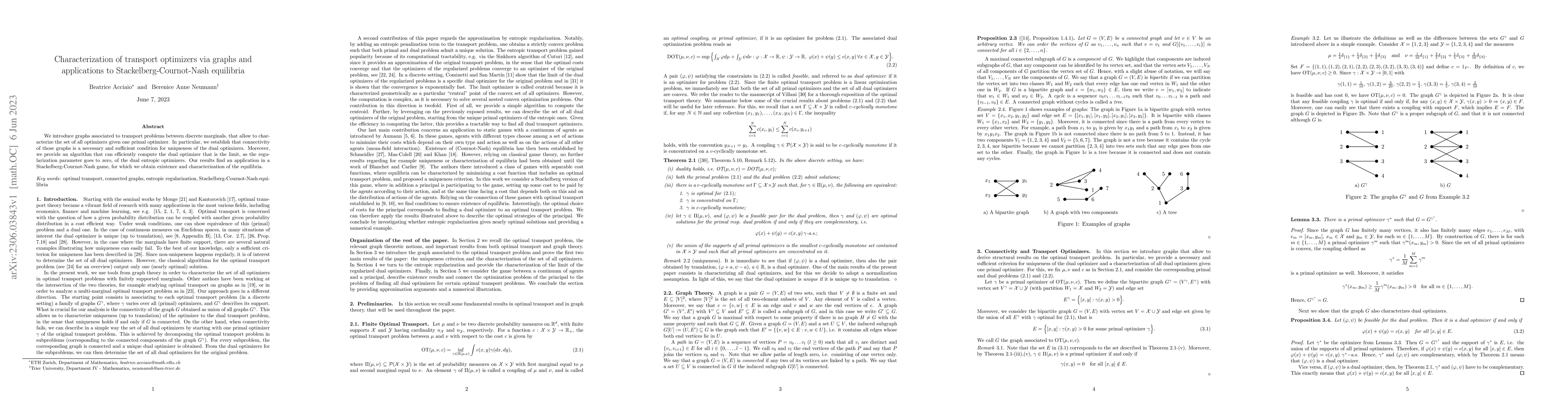 Thumbnail for Characterization of transport optimizers via graphs and applications to
  Stackelberg-Cournot-Nash equilibria