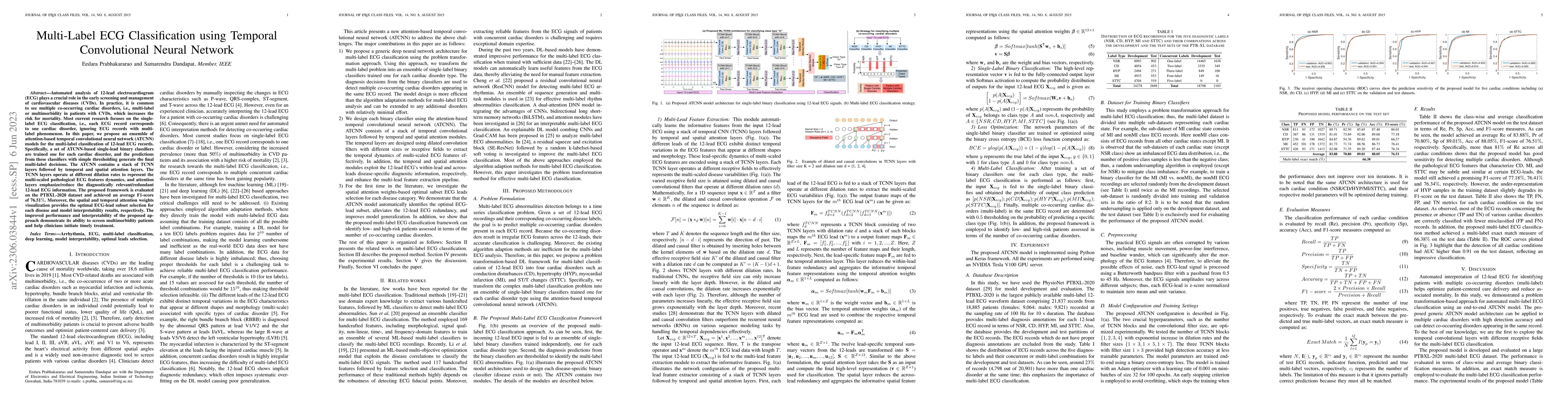 Thumbnail for Multi-Label ECG Classification using Temporal Convolutional Neural
  Network