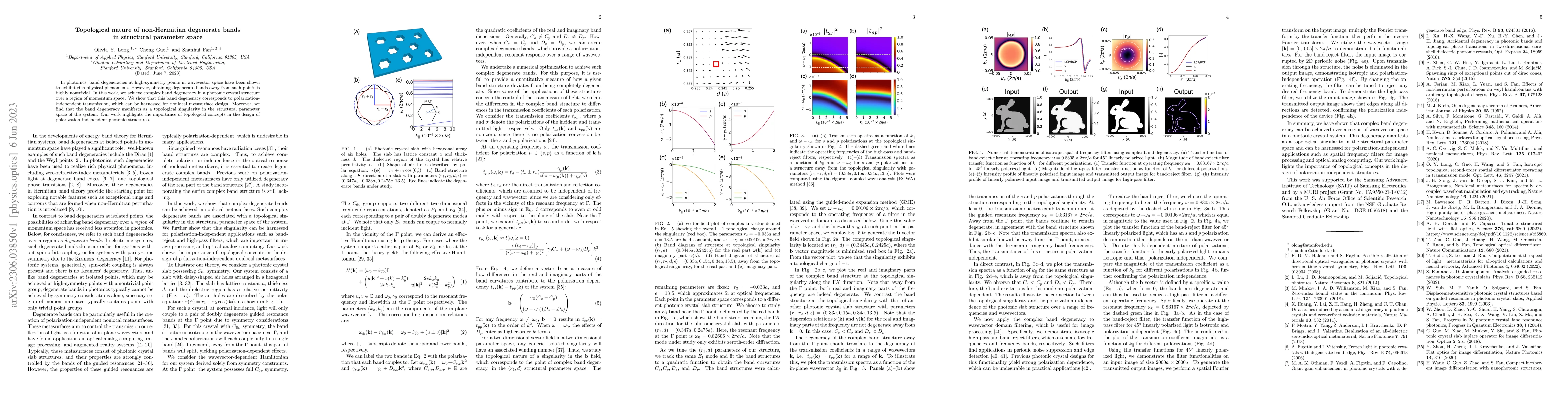 Thumbnail for Topological nature of non-Hermitian degenerate bands in structural
  parameter space