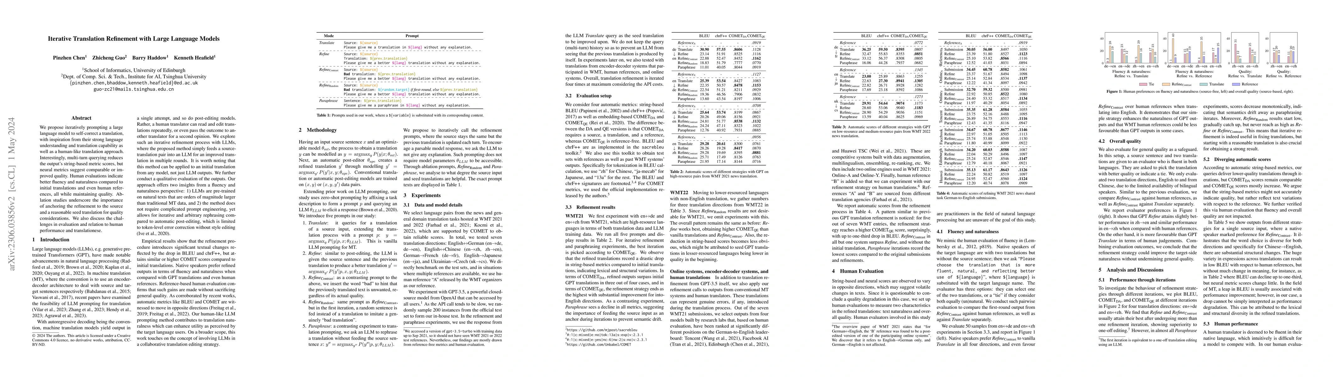 Thumbnail for Iterative Translation Refinement with Large Language Models