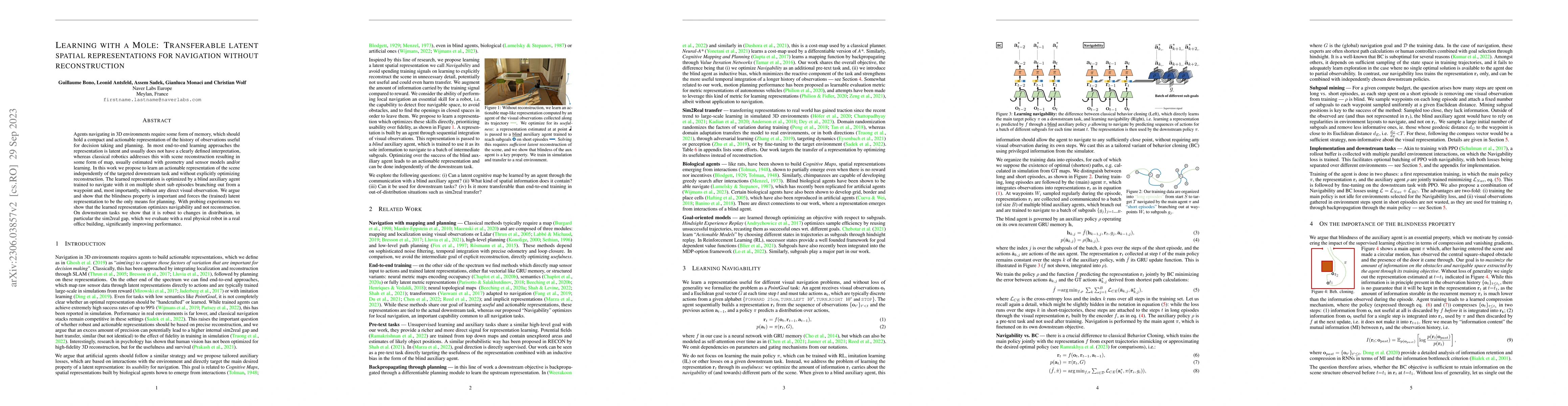 Thumbnail for Learning with a Mole: Transferable latent spatial representations for
  navigation without reconstruction