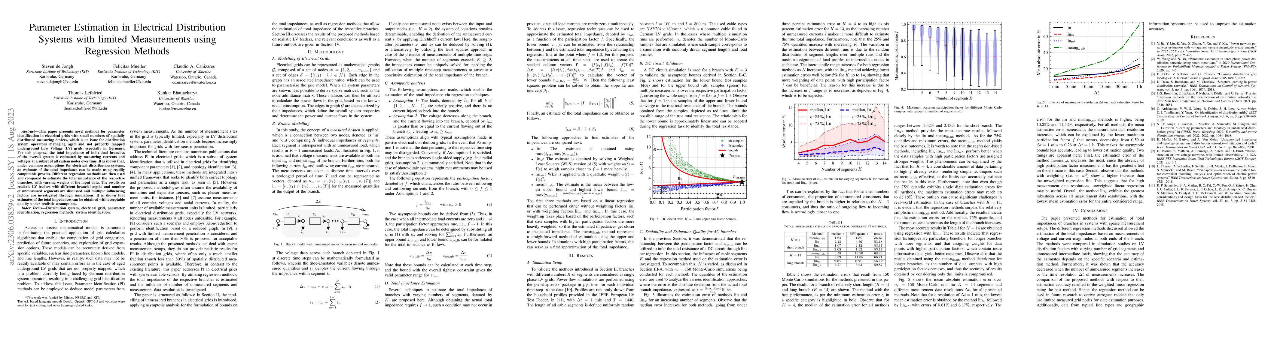 Thumbnail for Parameter Estimation in Electrical Distribution Systems with limited
  Measurements using Regression Methods