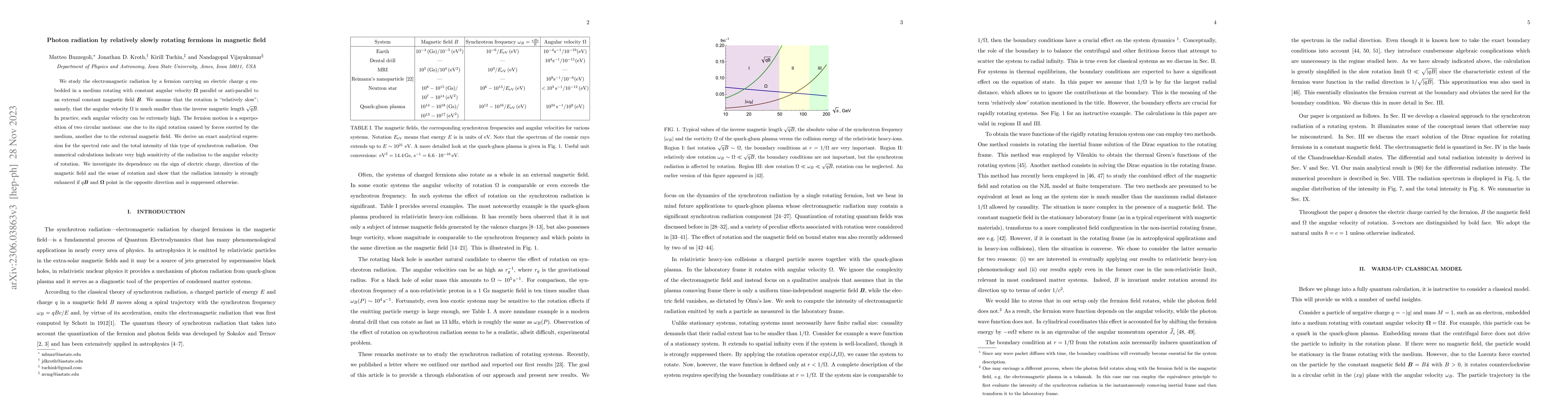 Thumbnail for Photon radiation by relatively slowly rotating fermions in magnetic
  field