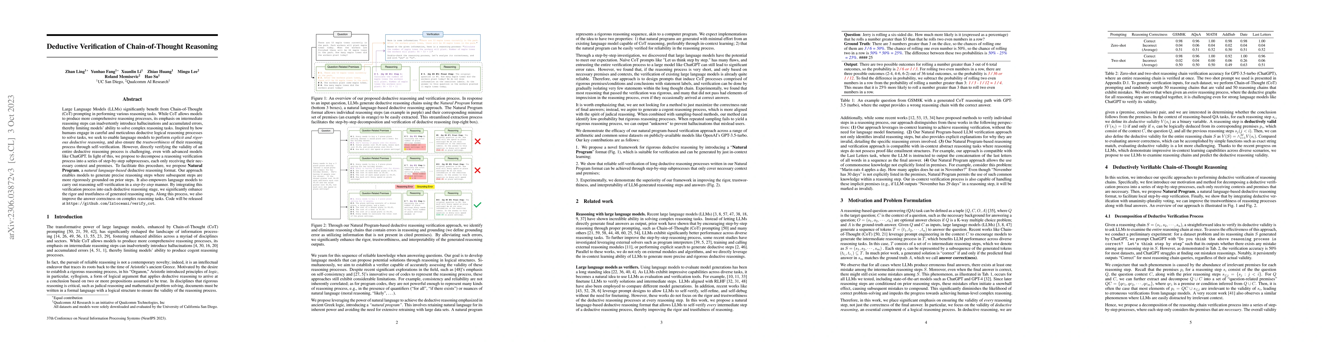 Thumbnail for Deductive Verification of Chain-of-Thought Reasoning