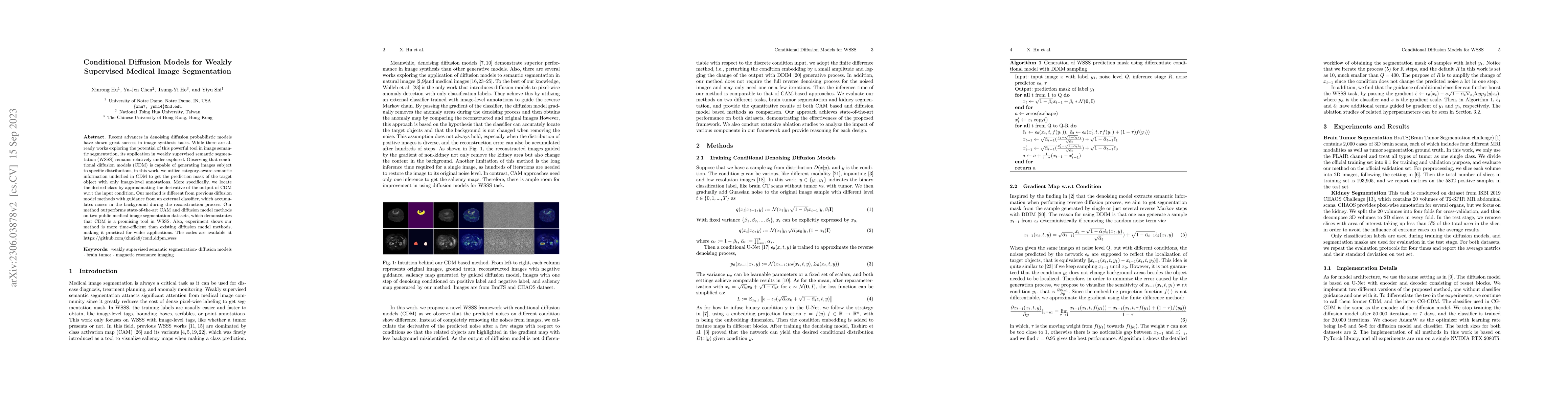 Thumbnail for Conditional Diffusion Models for Weakly Supervised Medical Image
  Segmentation
