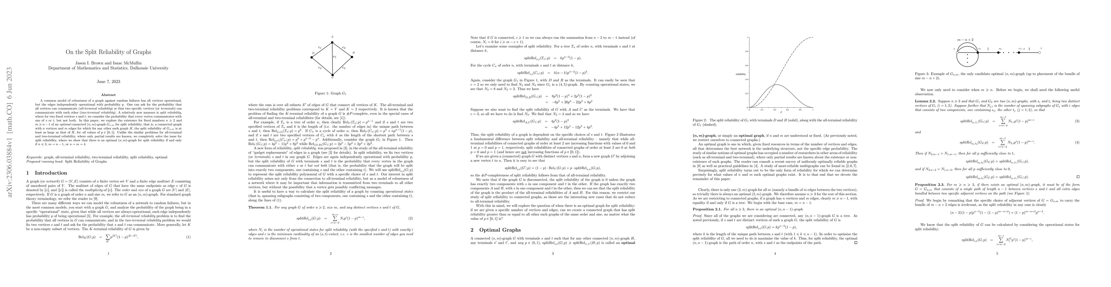 Thumbnail for On the Split Reliability of Graphs