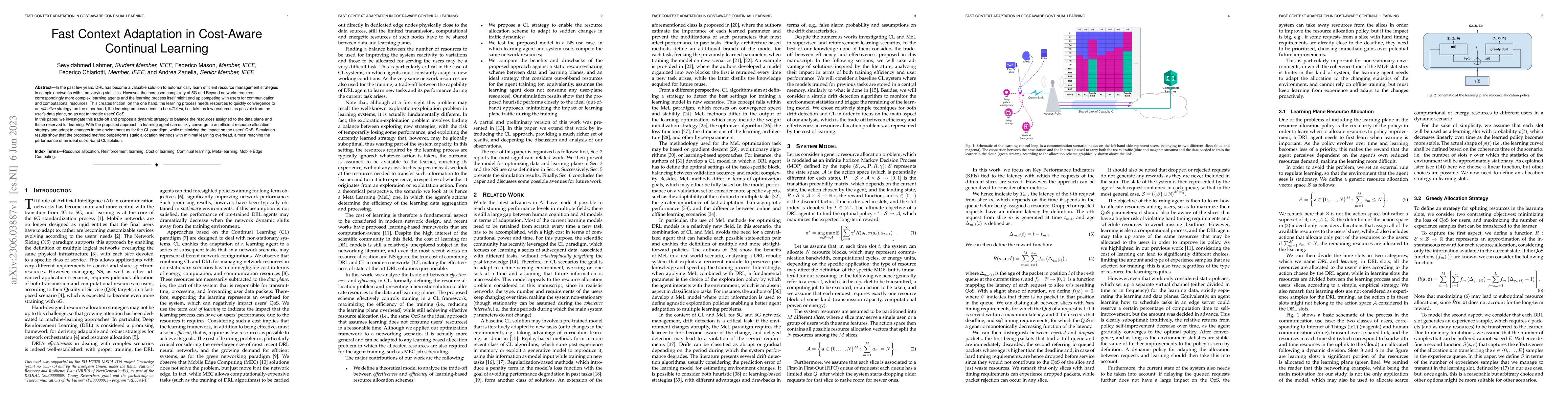 Thumbnail for Fast Context Adaptation in Cost-Aware Continual Learning