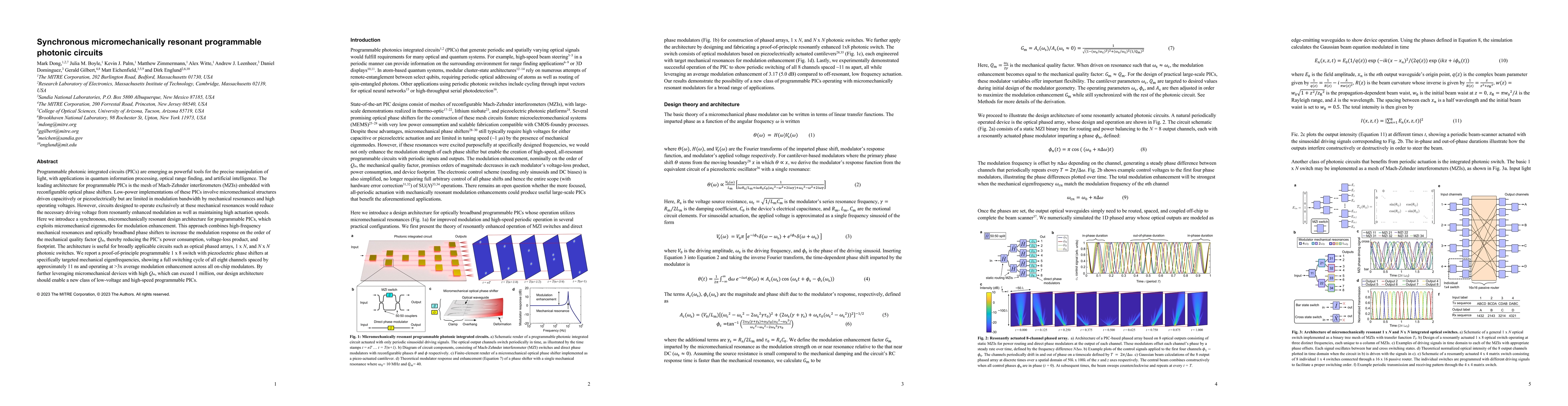 Thumbnail for Synchronous micromechanically resonant programmable photonic circuits