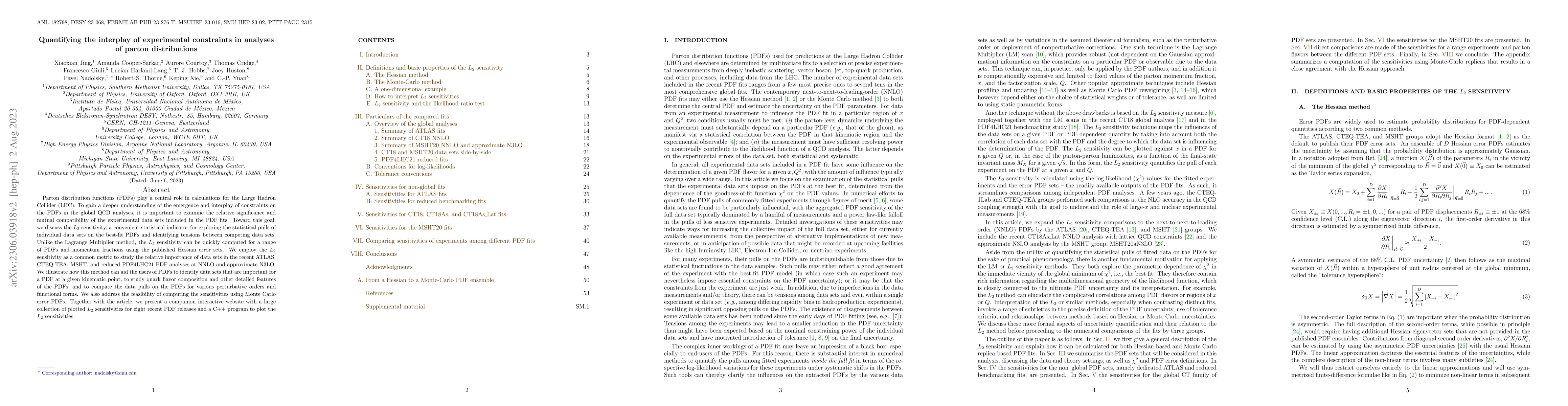 Thumbnail for Quantifying the interplay of experimental constraints in analyses of
  parton distributions