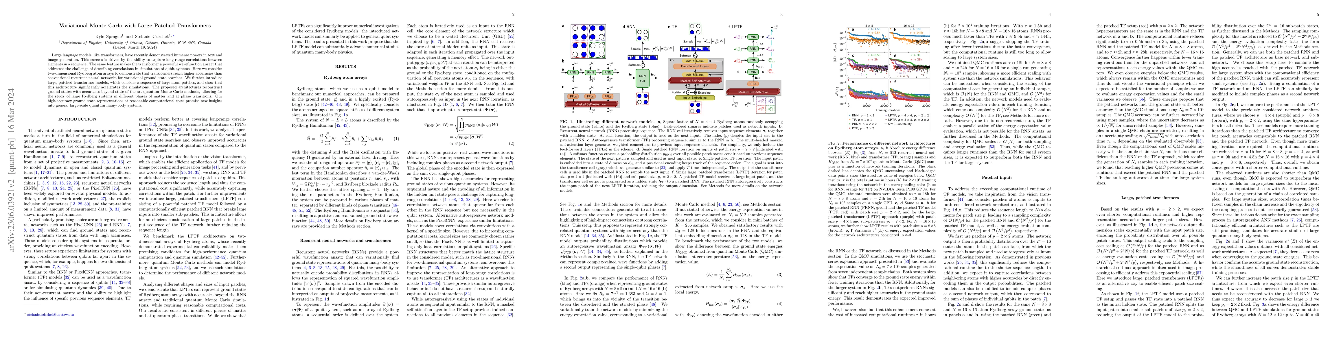 Thumbnail for Variational Monte Carlo with Large Patched Transformers