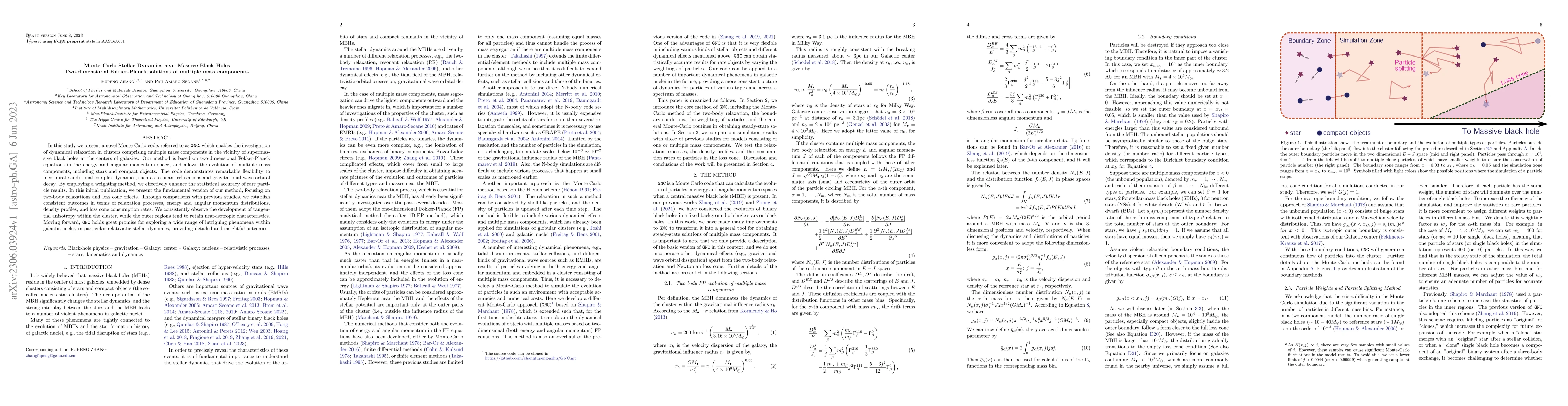 Thumbnail for Monte-Carlo Stellar Dynamics near Massive Black Holes: Two-dimensional
  Fokker-Planck solutions of multiple mass components