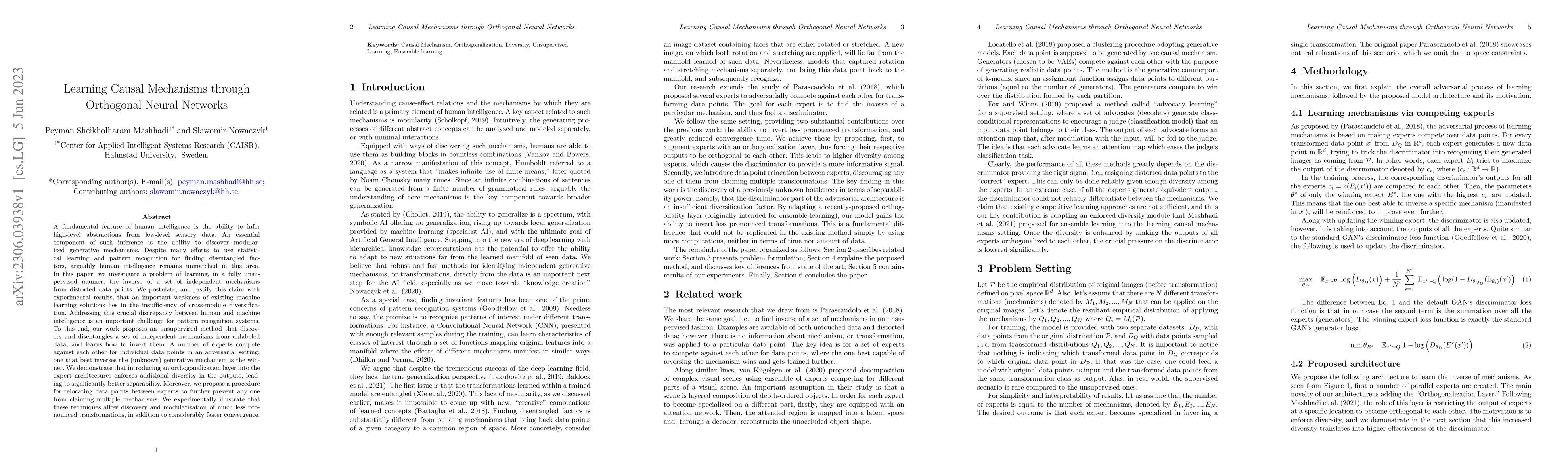 Thumbnail for Learning Causal Mechanisms through Orthogonal Neural Networks