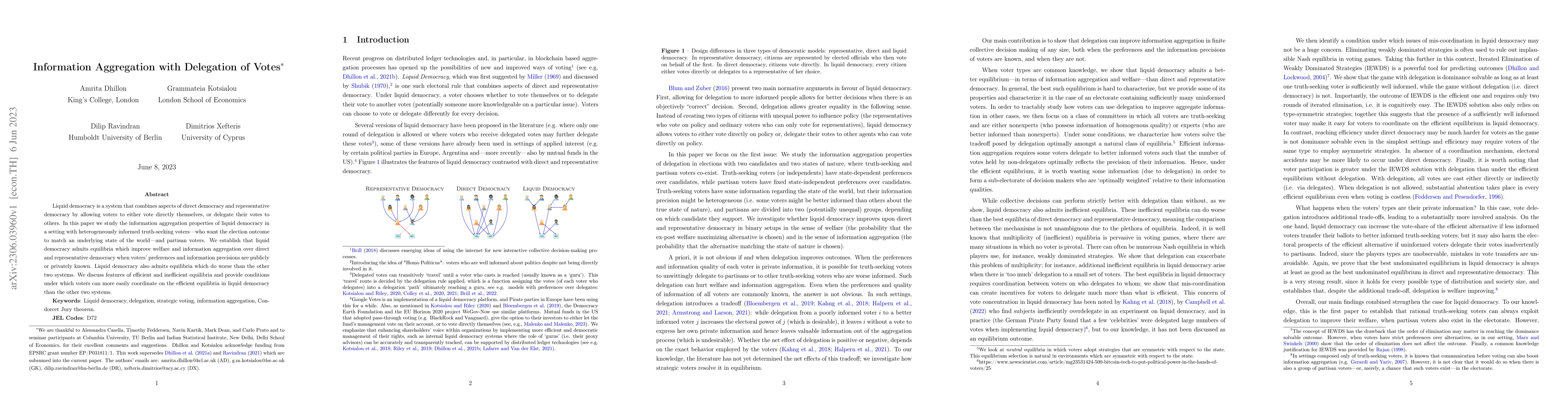 Thumbnail for Information aggregation with delegation of votes