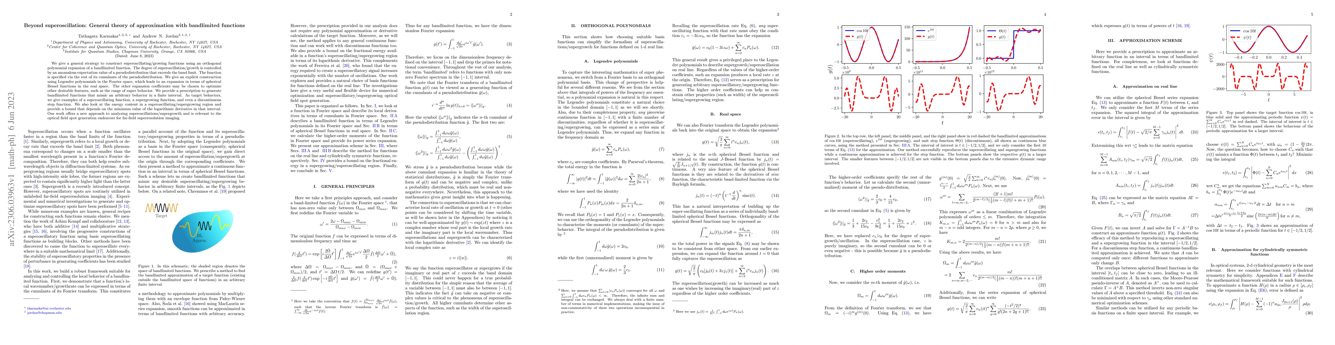 Thumbnail for Beyond Superoscillation: General Theory of Approximation with
  Bandlimited Functions