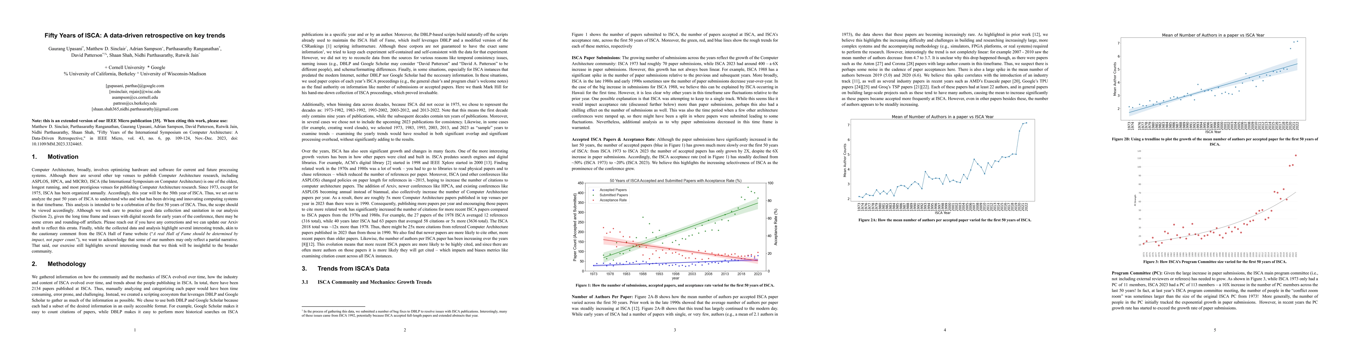 Thumbnail for Fifty Years of ISCA: A data-driven retrospective on key trends