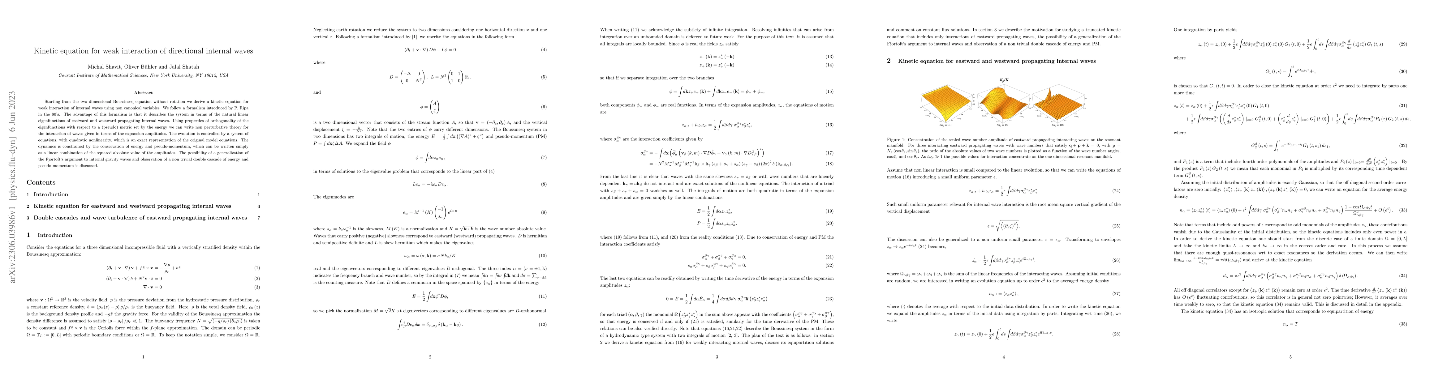 Thumbnail for Kinetic equation for weak interaction of directional internal waves