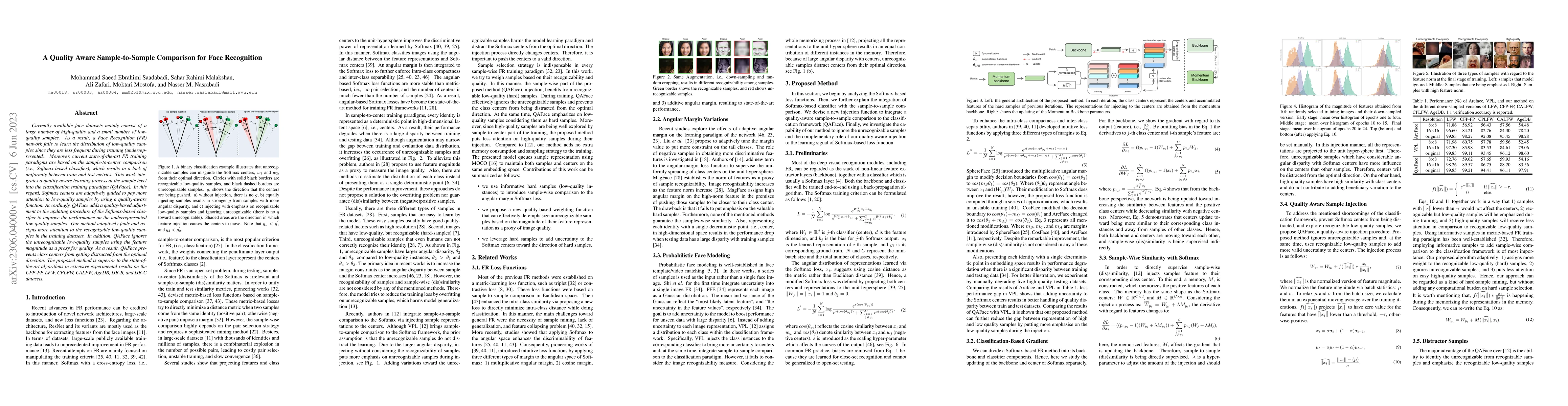Thumbnail for A Quality Aware Sample-to-Sample Comparison for Face Recognition