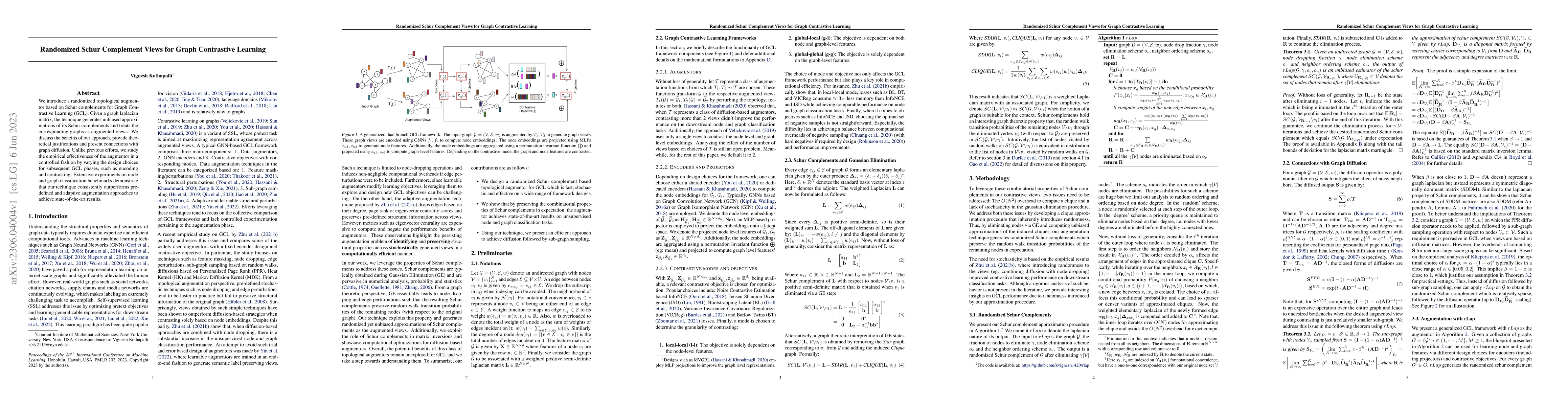 Thumbnail for Randomized Schur Complement Views for Graph Contrastive Learning