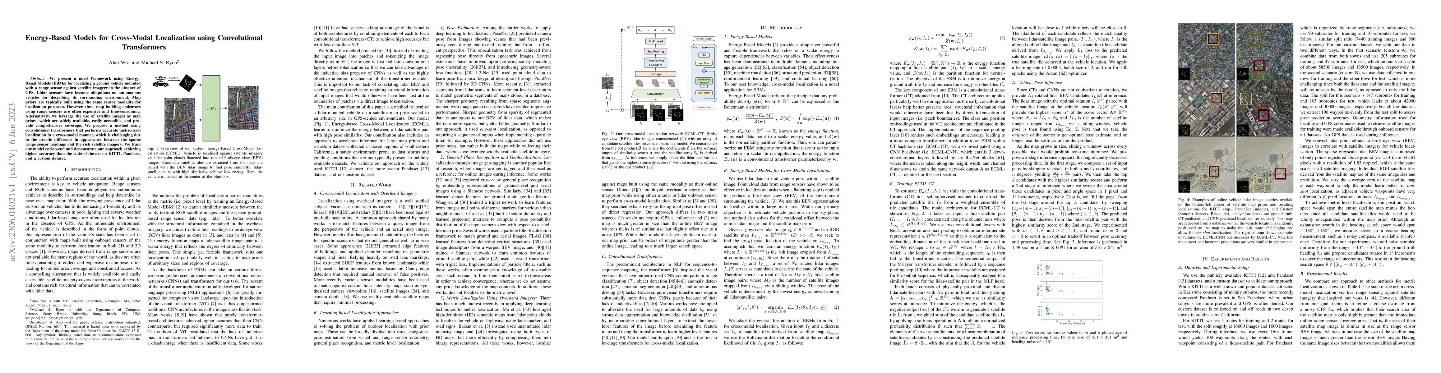 Thumbnail for Energy-Based Models for Cross-Modal Localization using Convolutional
  Transformers