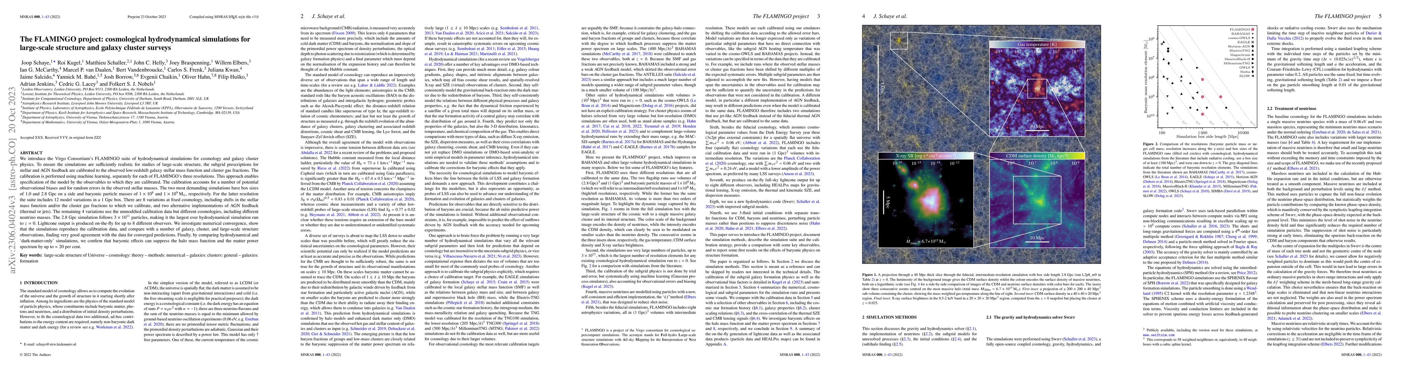 Thumbnail for The FLAMINGO project: cosmological hydrodynamical simulations for
  large-scale structure and galaxy cluster surveys