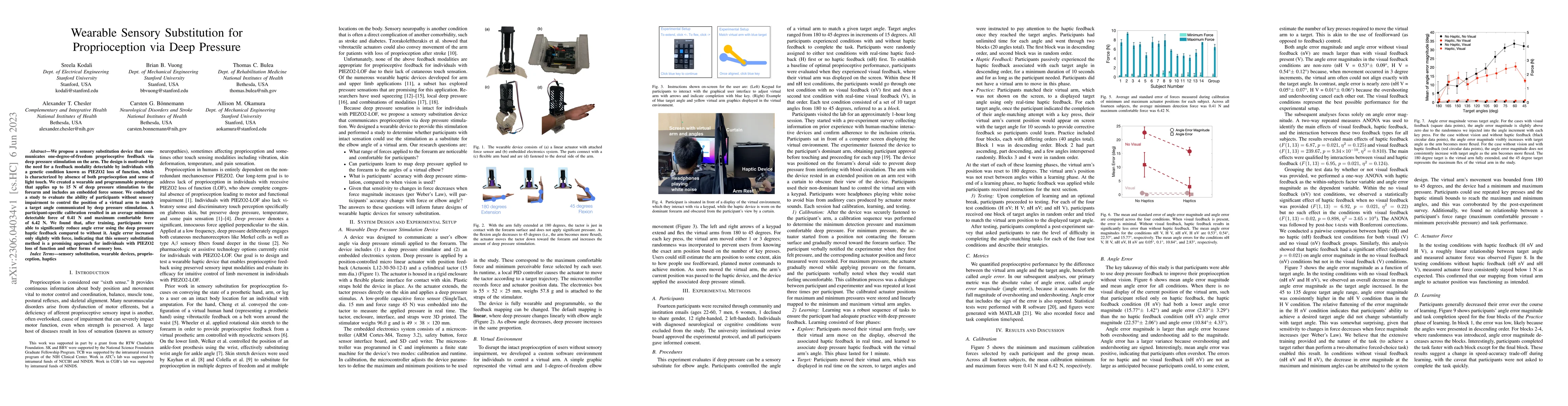 Thumbnail for Wearable Sensory Substitution for Proprioception via Deep Pressure