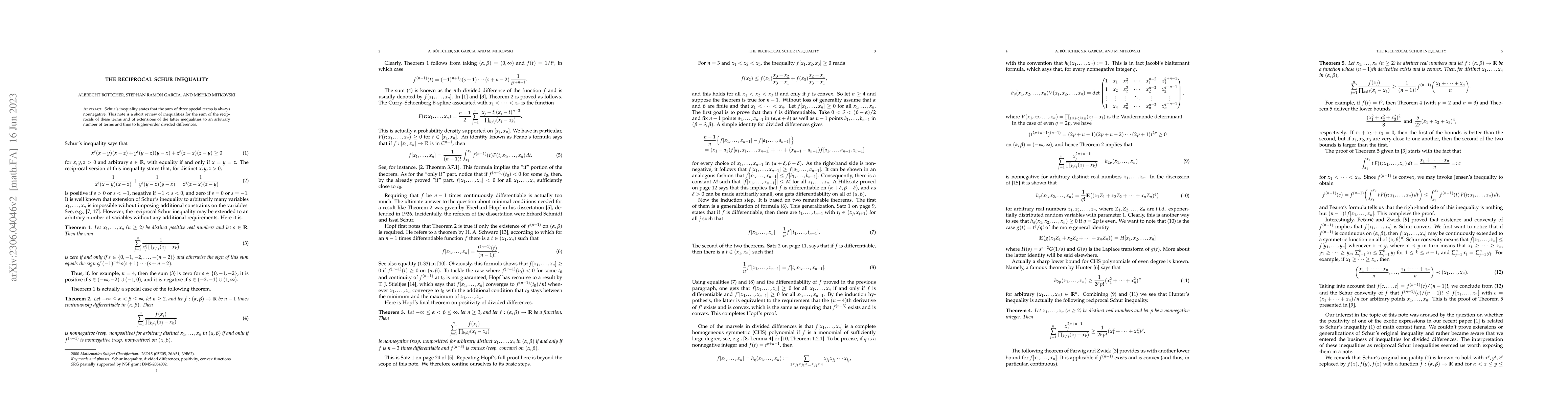 Thumbnail for The Reciprocal Schur Inequality