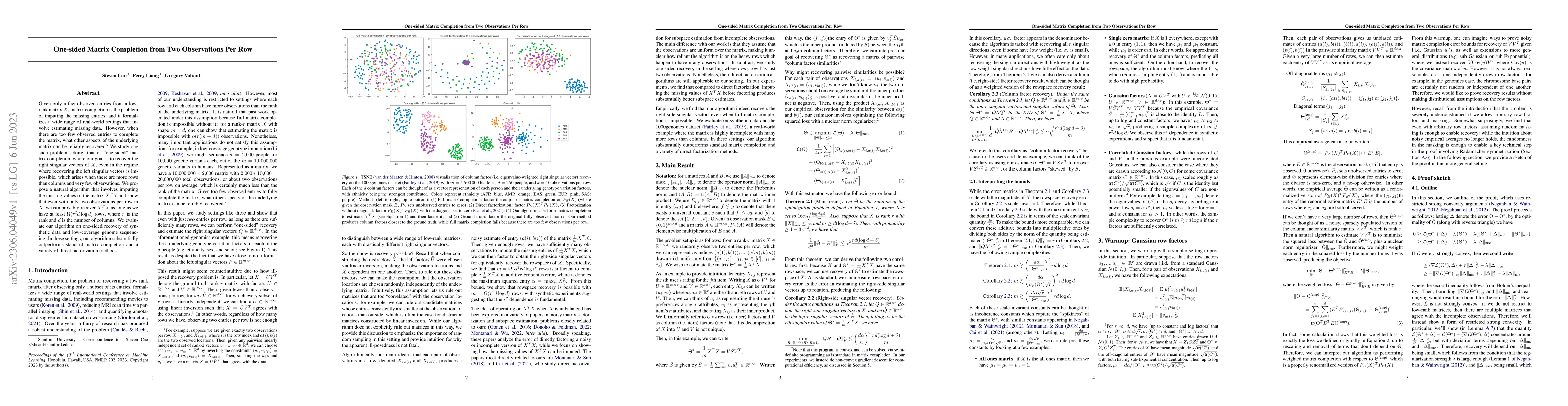 Thumbnail for One-sided Matrix Completion from Two Observations Per Row