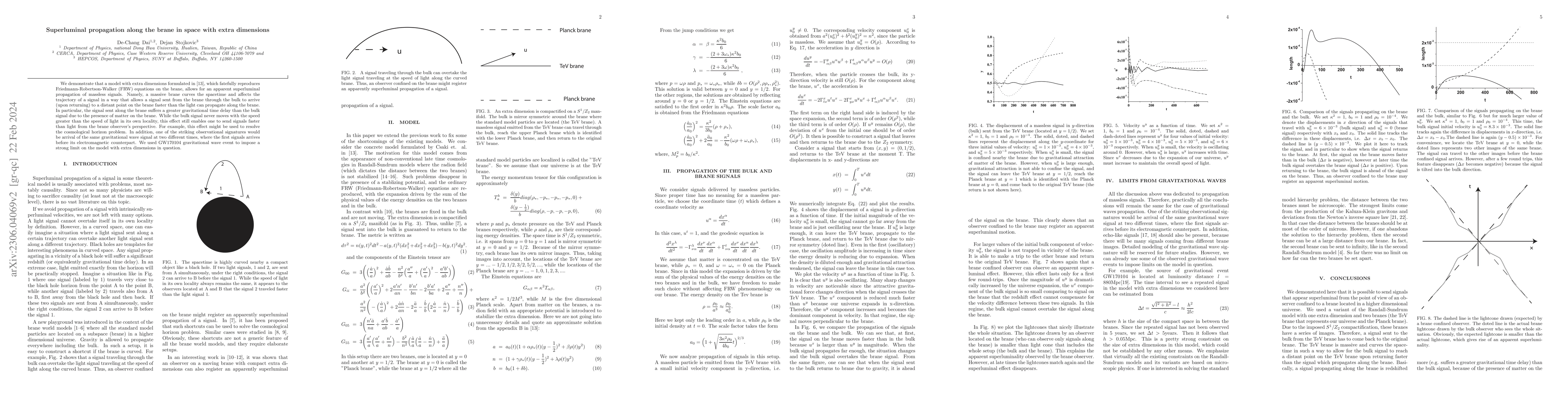Thumbnail for Superluminal propagation along the brane in space with extra dimensions