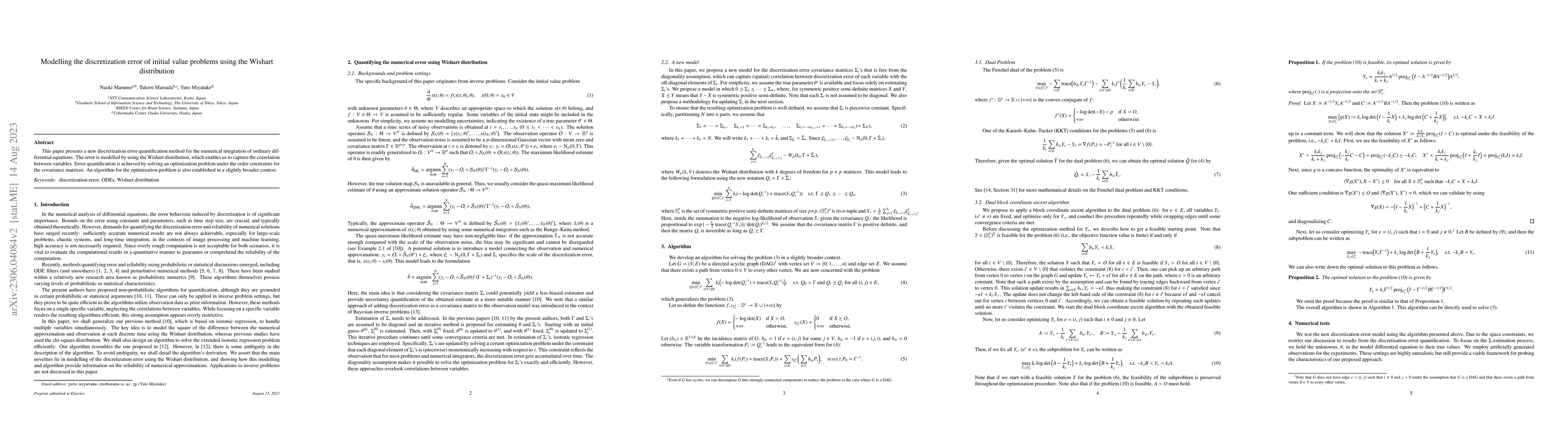 Thumbnail for Modelling the discretization error of initial value problems using the
  Wishart distribution