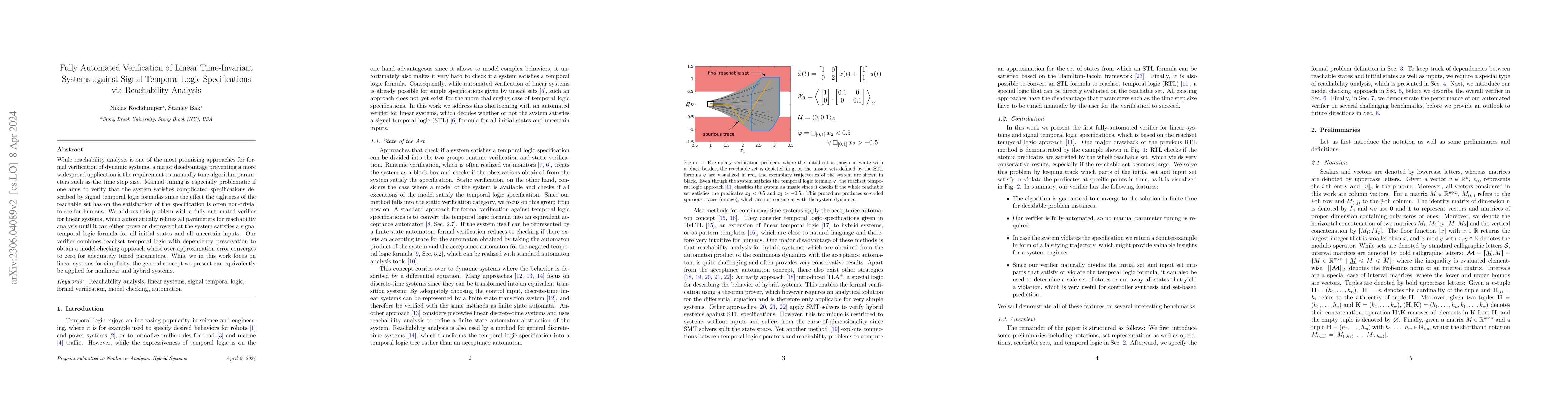 Thumbnail for Fully Automated Verification of Linear Time-Invariant Systems against
  Signal Temporal Logic Specifications via Reachability Analysis