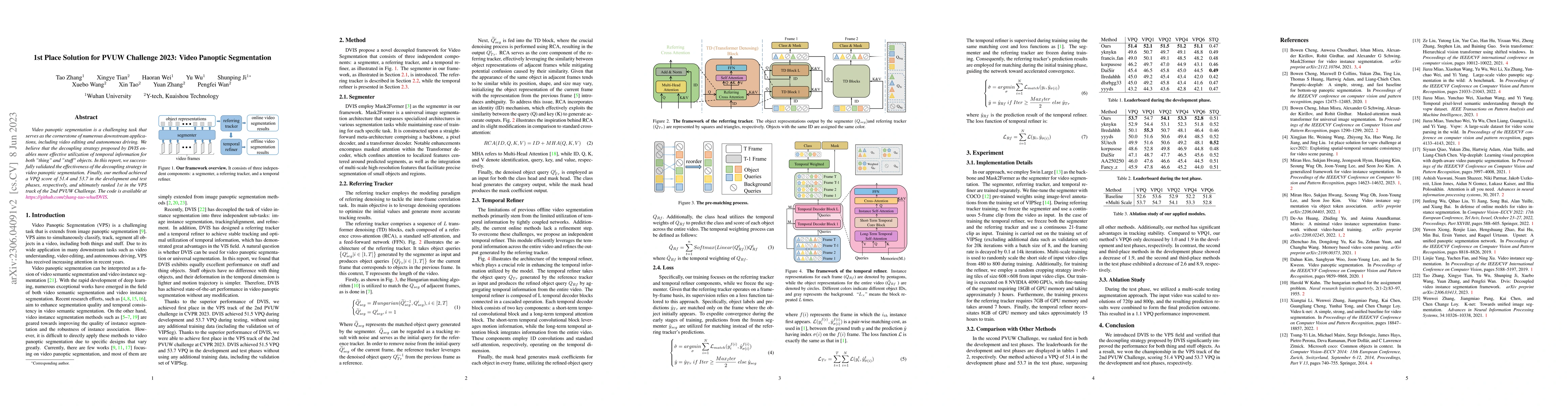 Thumbnail for 1st Place Solution for PVUW Challenge 2023: Video Panoptic Segmentation