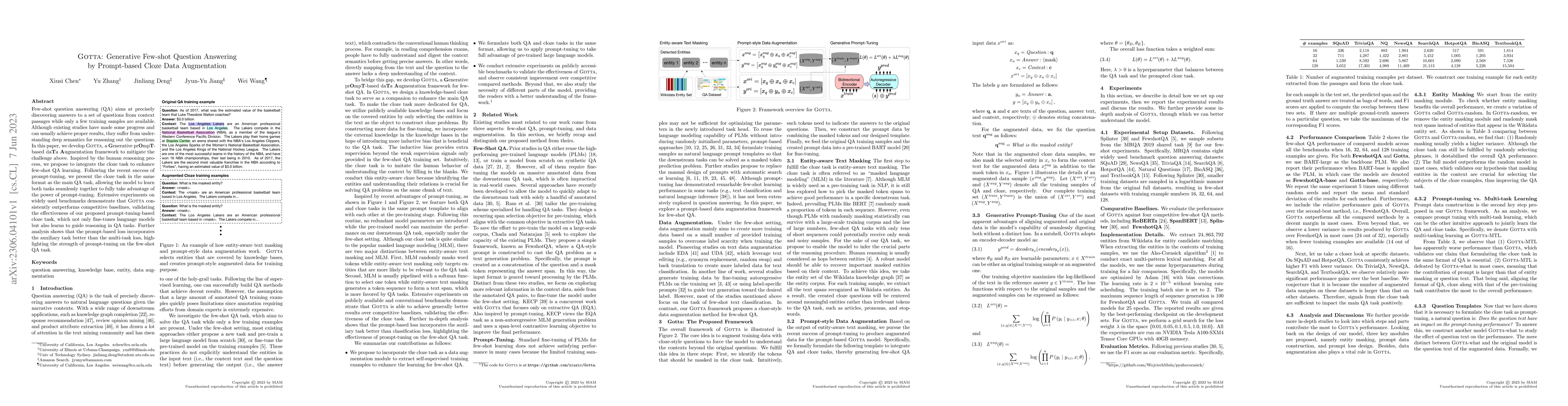 Thumbnail for Gotta: Generative Few-shot Question Answering by Prompt-based Cloze Data
  Augmentation