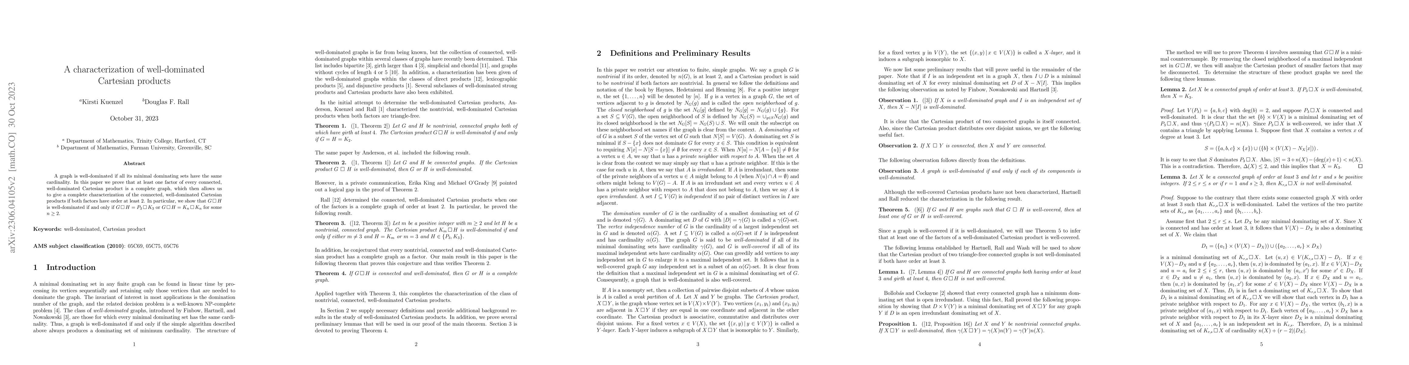Thumbnail for A characterization of well-dominated Cartesian products