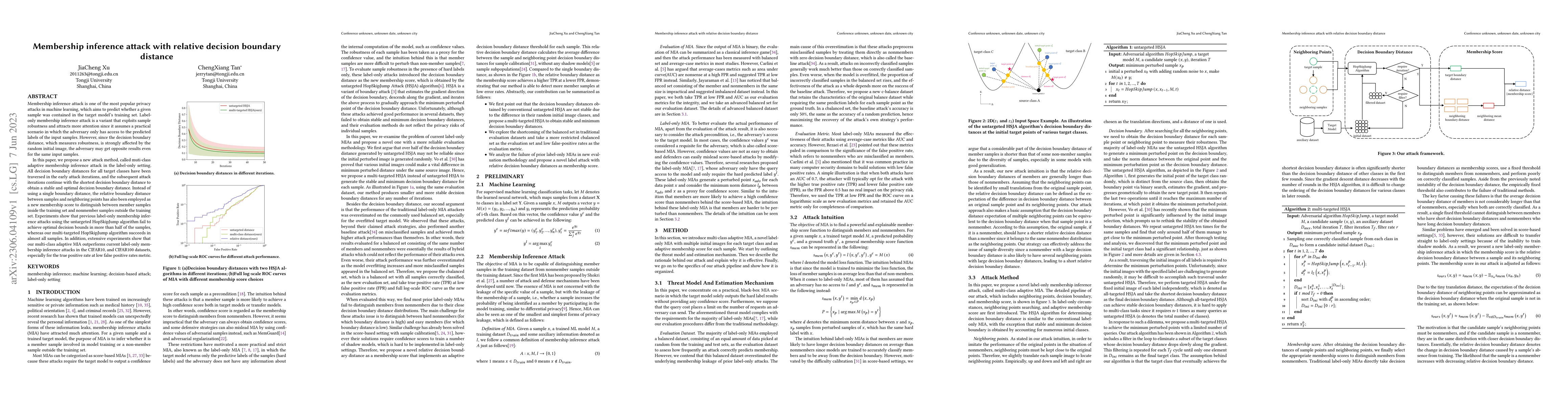 Thumbnail for Membership inference attack with relative decision boundary distance