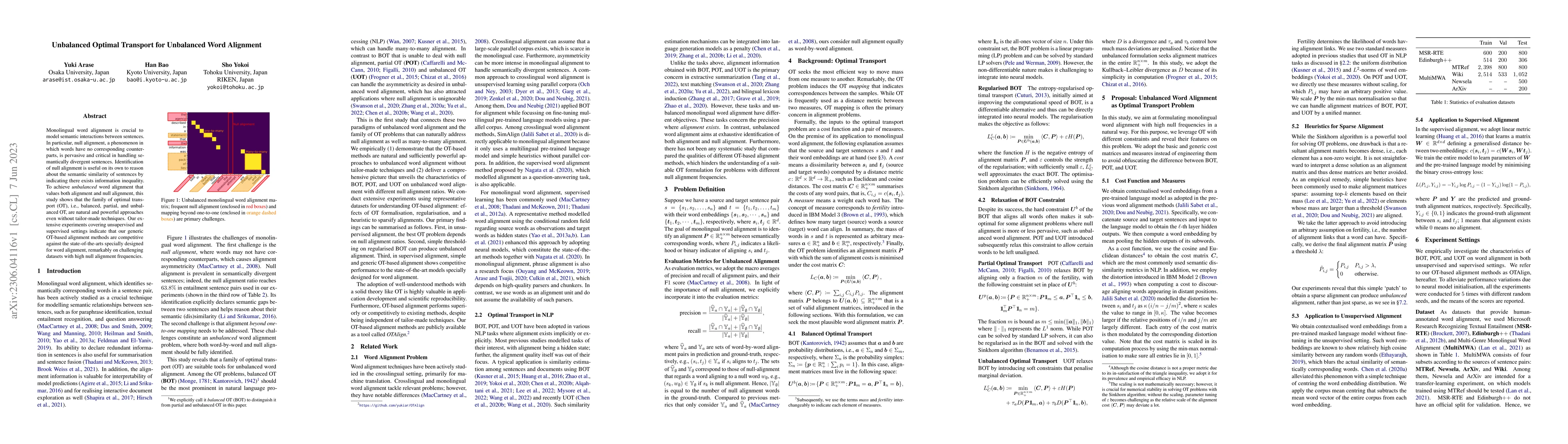 Thumbnail for Unbalanced Optimal Transport for Unbalanced Word Alignment