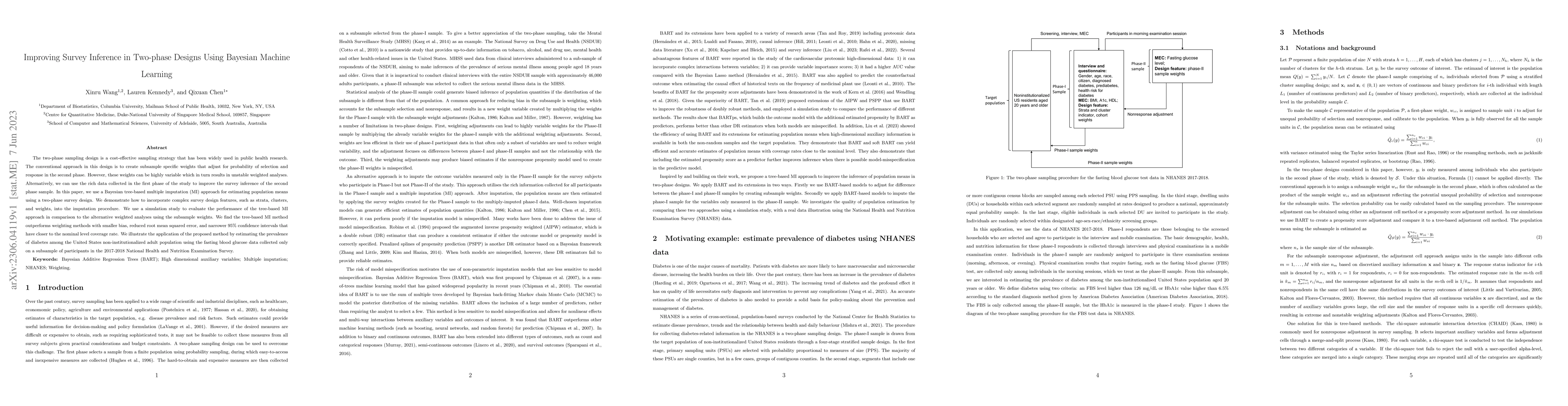 Thumbnail for Improving Survey Inference in Two-phase Designs Using Bayesian Machine
  Learning