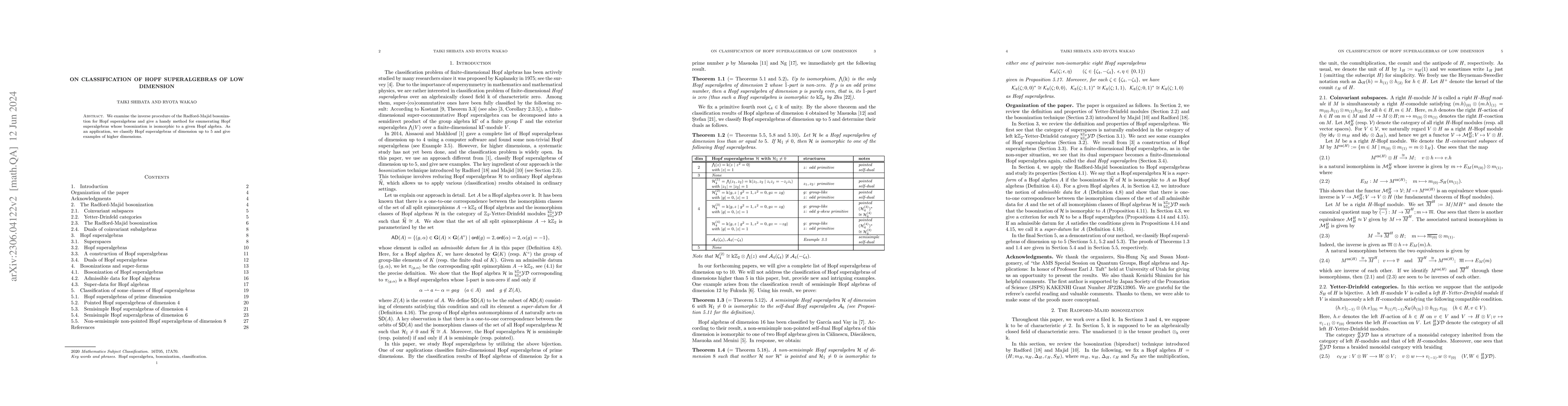 Thumbnail for On classification of Hopf superalgebras of low dimension