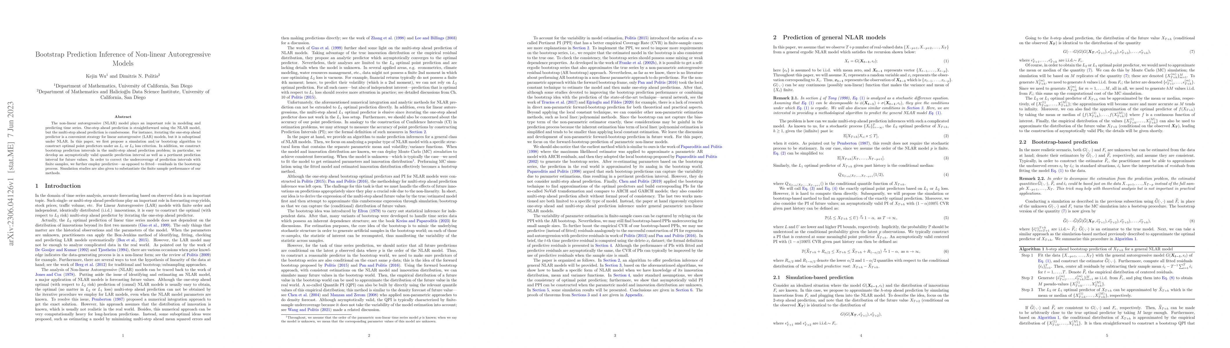 Thumbnail for Bootstrap Prediction Inference of Non-linear Autoregressive Models