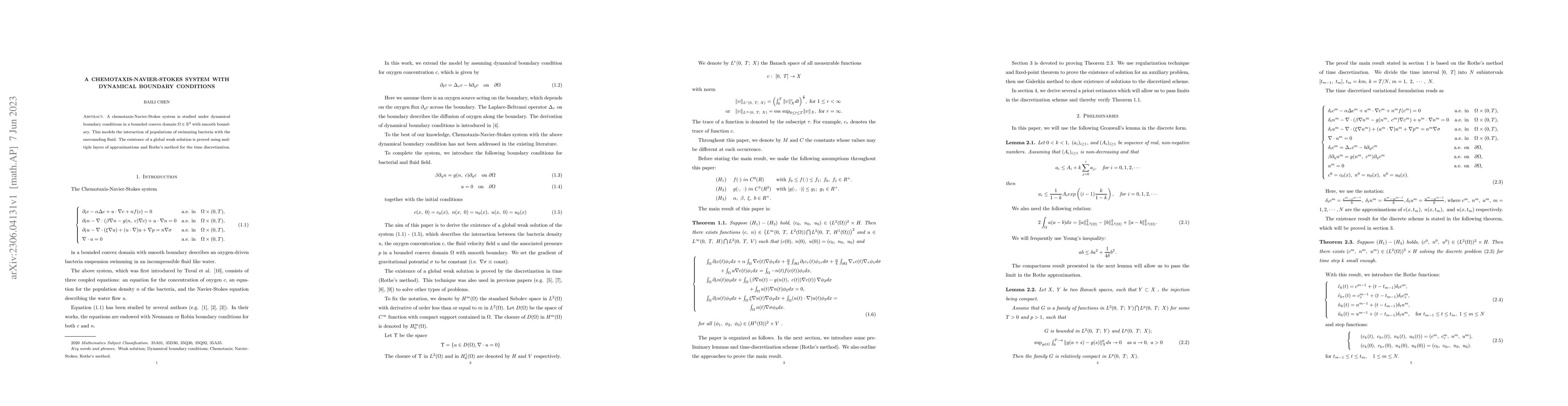 Thumbnail for A chemotaxis-Navier-Stokes system with dynamical boundary conditions