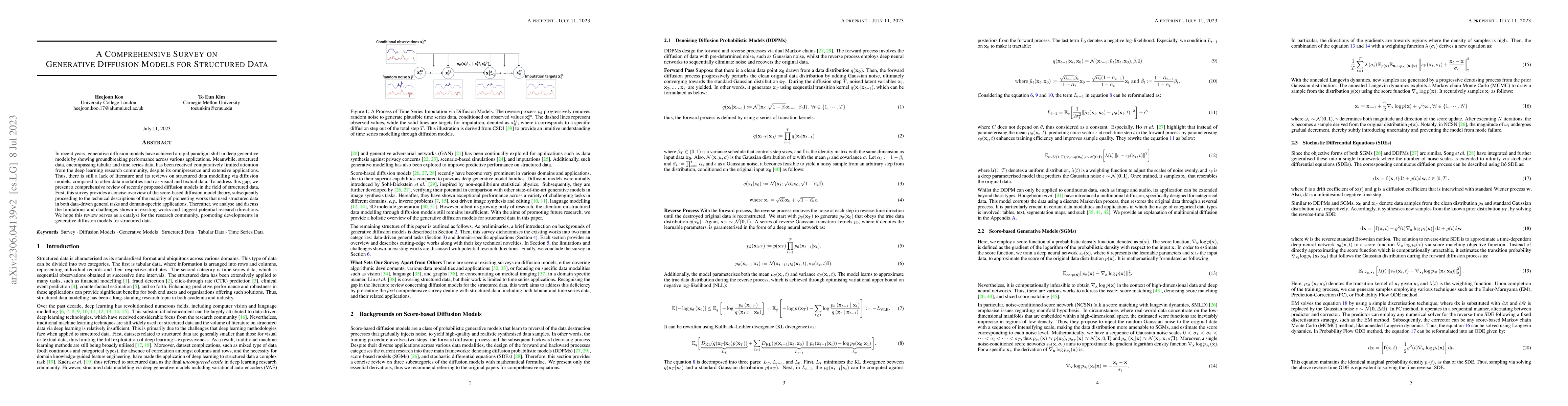 Thumbnail for A Comprehensive Survey on Generative Diffusion Models for Structured
  Data