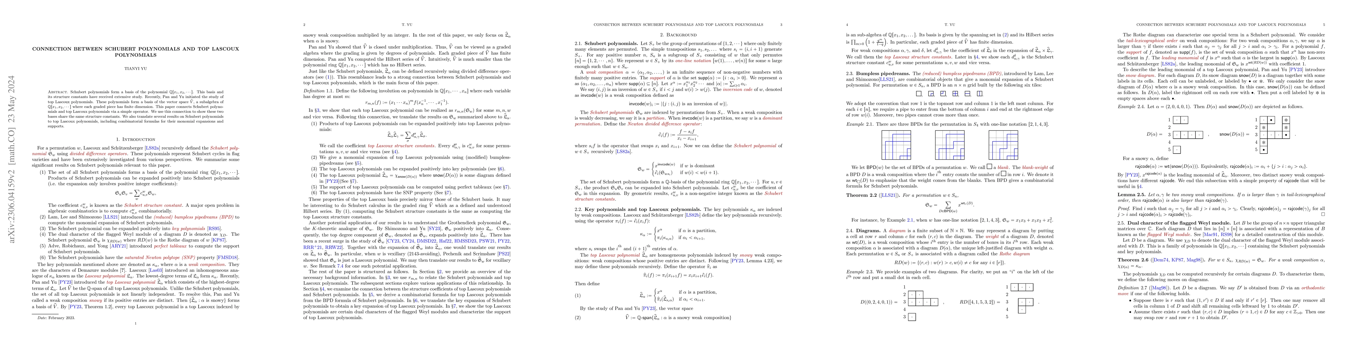 Thumbnail for Connection between Schubert polynomials and top Lascoux polynomials