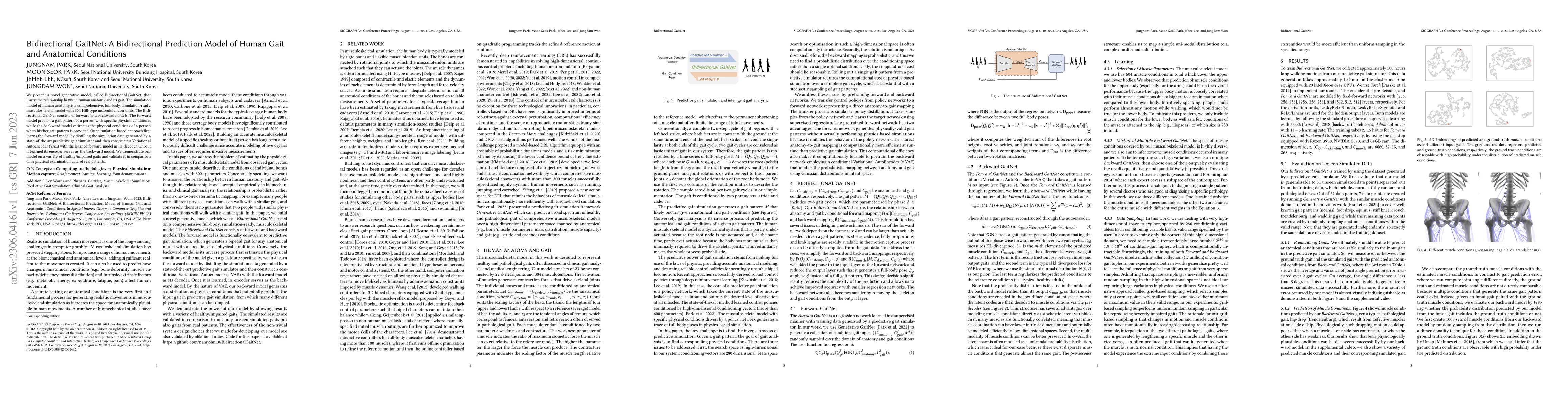 Thumbnail for Bidirectional GaitNet: A Bidirectional Prediction Model of Human Gait
  and Anatomical Conditions