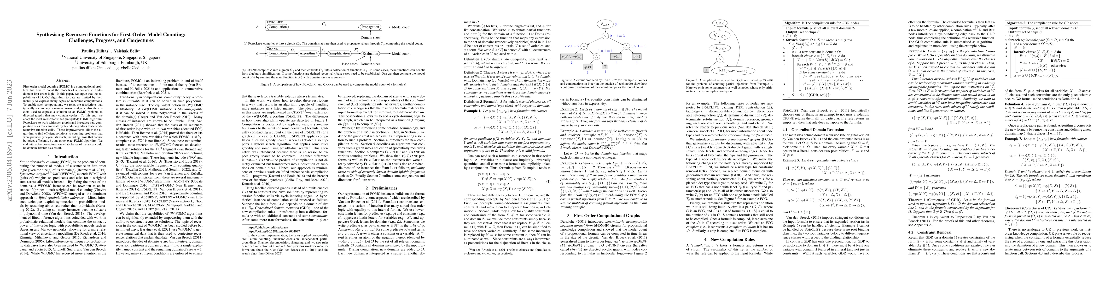 Thumbnail for Synthesising Recursive Functions for First-Order Model Counting:
  Challenges, Progress, and Conjectures