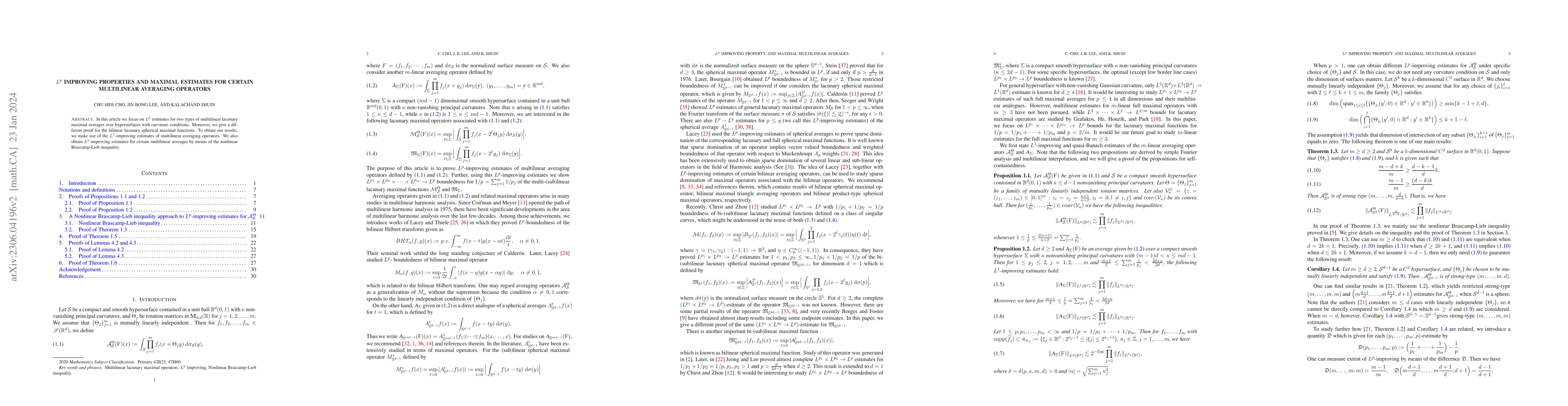 Thumbnail for $L^p$ improving properties and maximal estimates for certain multilinear
  averaging operators