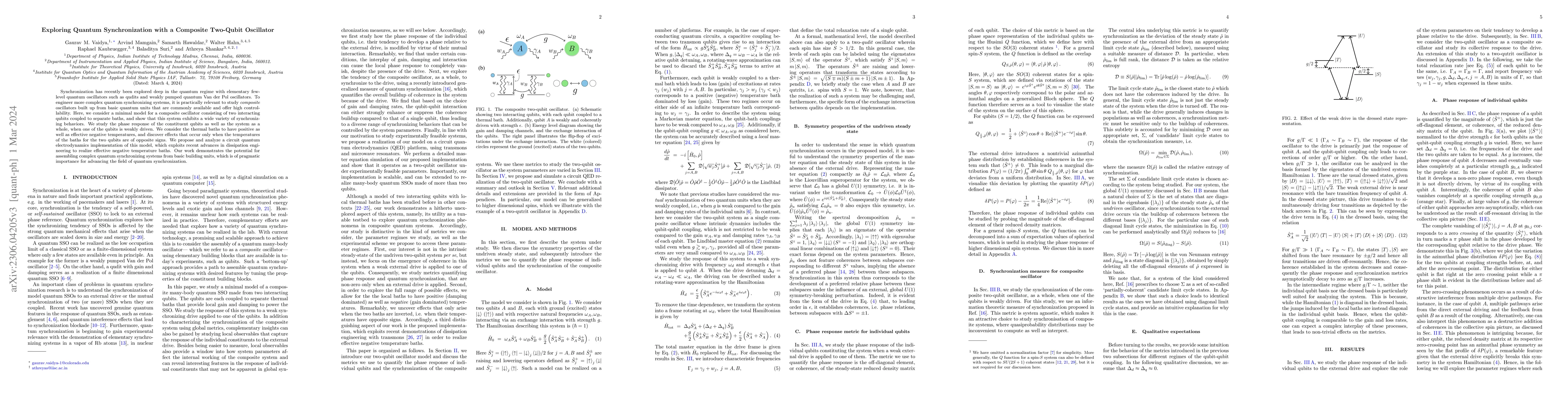 Thumbnail for Exploring Quantum Synchronization with a Composite Two-Qubit Oscillator