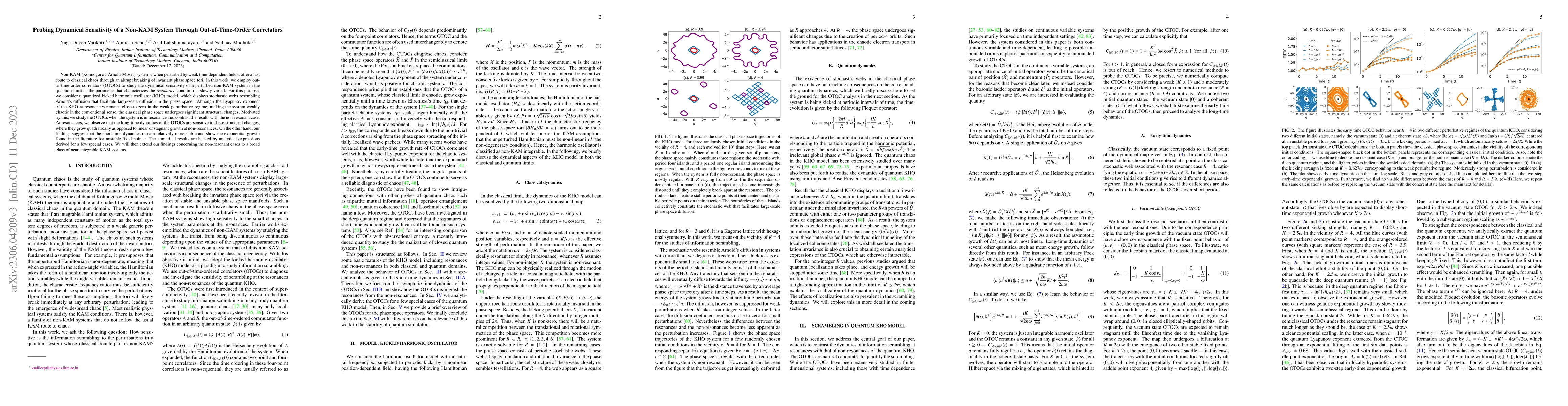 Thumbnail for Probing Dynamical Sensitivity of a Non-KAM System Through
  Out-of-Time-Order Correlators