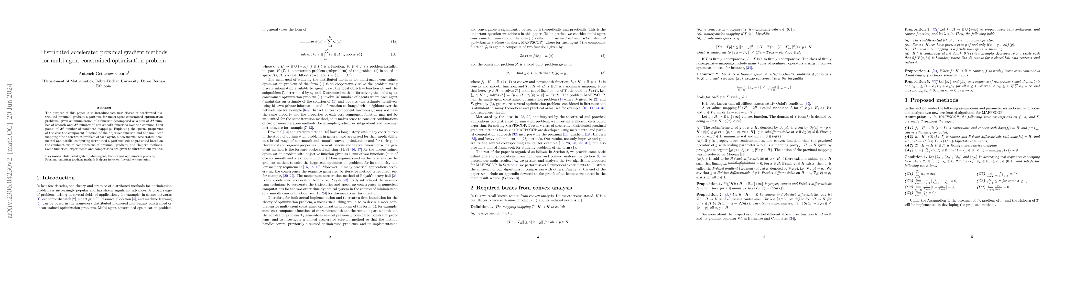 Thumbnail for Distributed accelerated proximal conjugate gradient methods for
  multi-agent constrained optimization problems