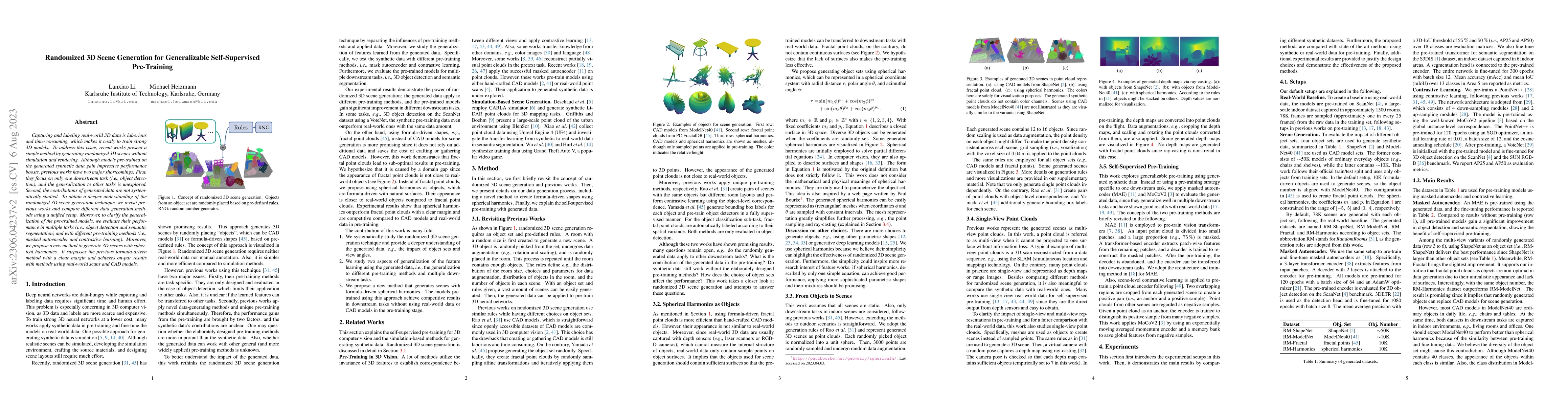 Thumbnail for Randomized 3D Scene Generation for Generalizable Self-Supervised
  Pre-Training